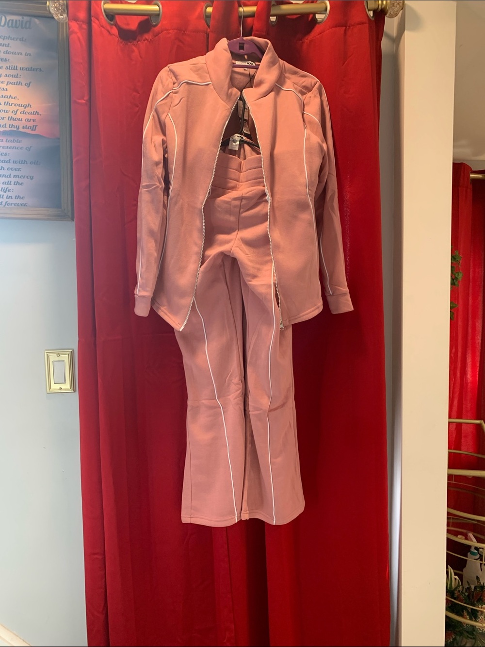 Fashion Nova Pink Jacket and matching pants Size XL Brand New, Never Worn
